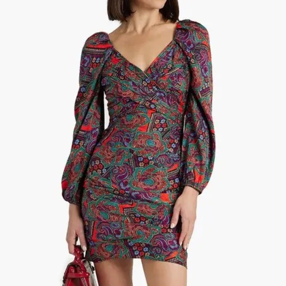Veronica Beard. Bellino Silk-Blend Jacquard Printed Mini Dress - Picture 1 of 15